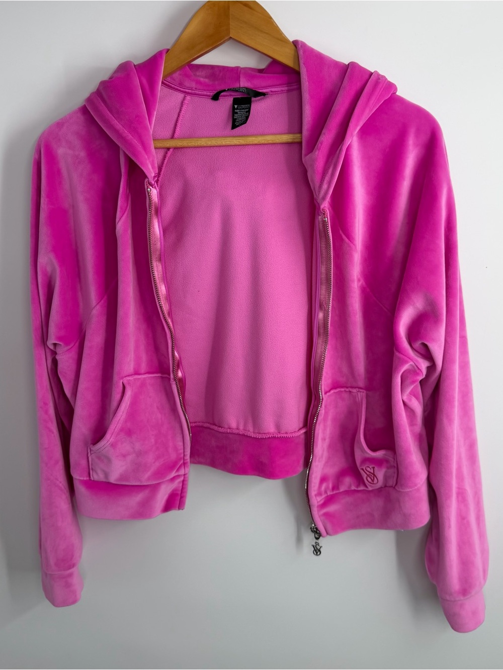 Victoria's Secret Hot Pink Y2k 90s Hoodie Jacket - Picture 11 of 12